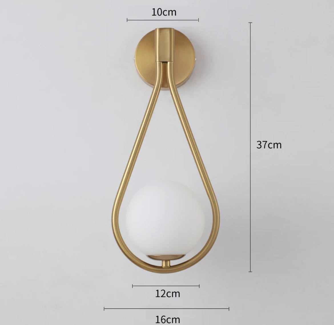 Golden ball wall light