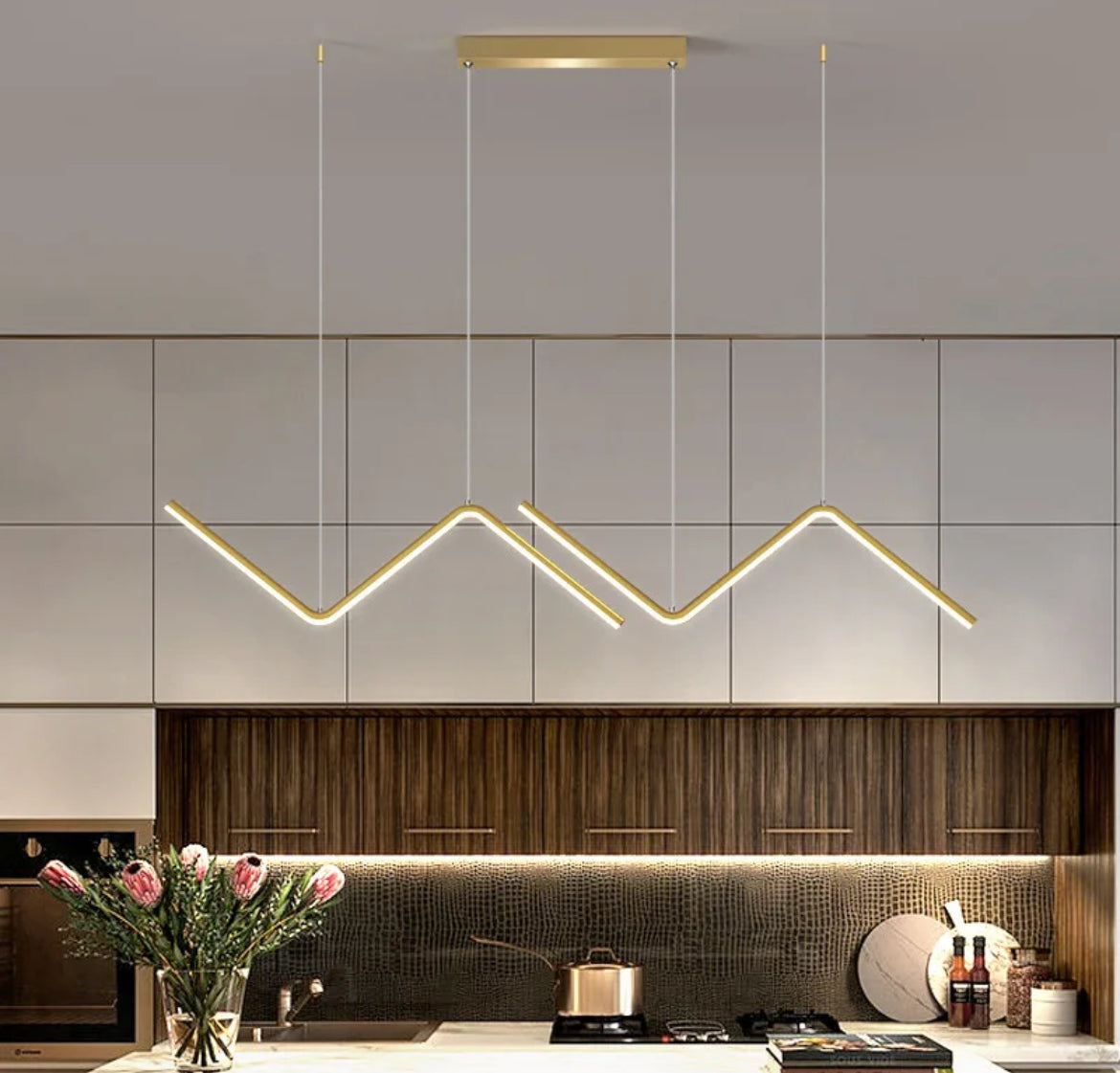 Modern gold/black pendent light