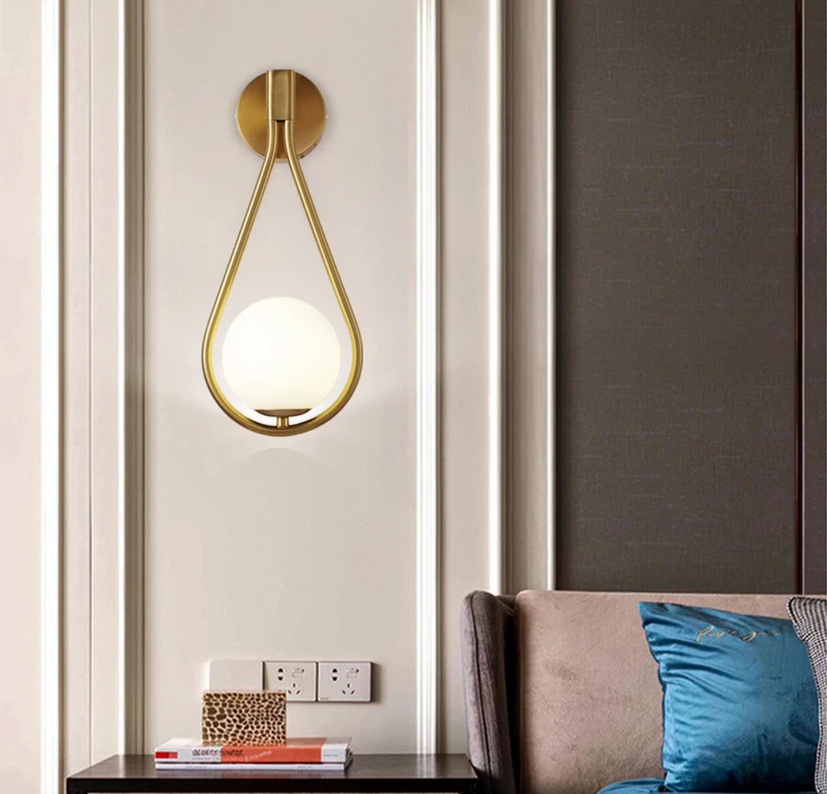 Golden ball wall light