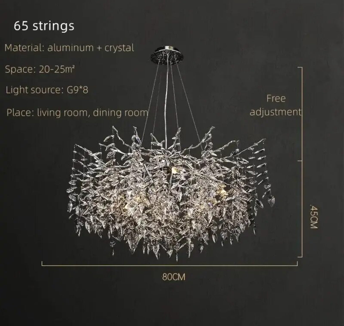 Crystal chrome chandelier