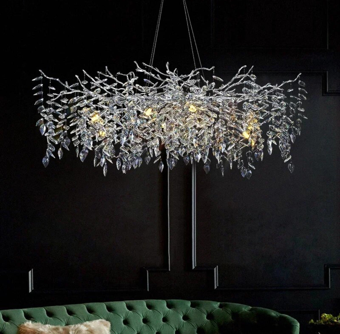 Crystal chrome chandelier