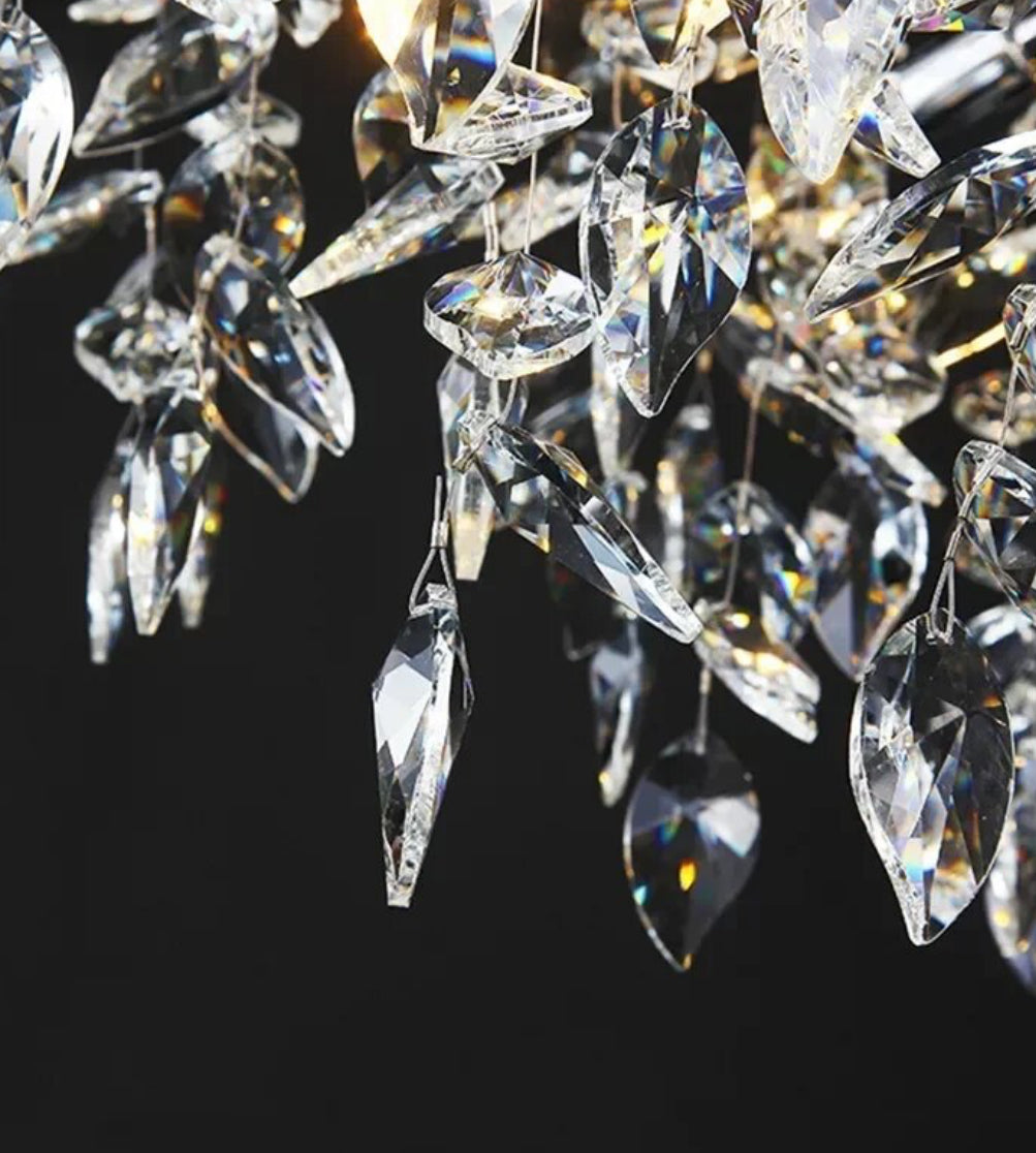 Crystal chrome chandelier