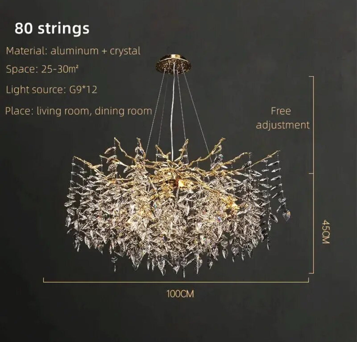 Crystal chrome chandelier