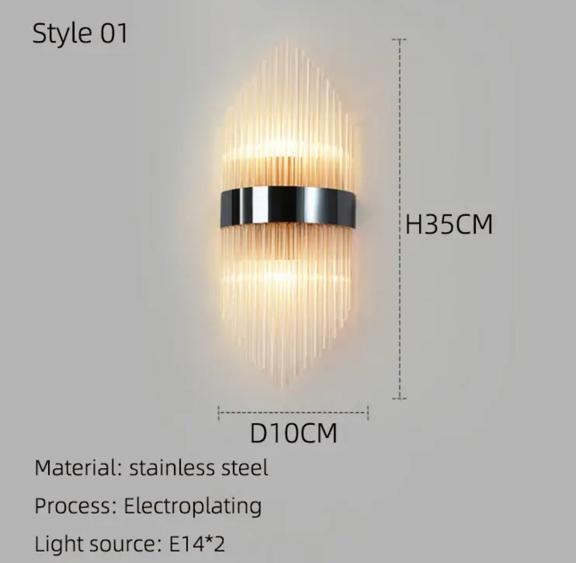 Stainless steel wall light