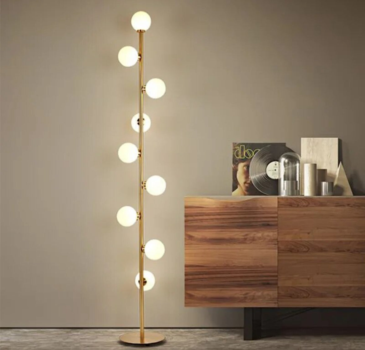 Glass ball floor lamp