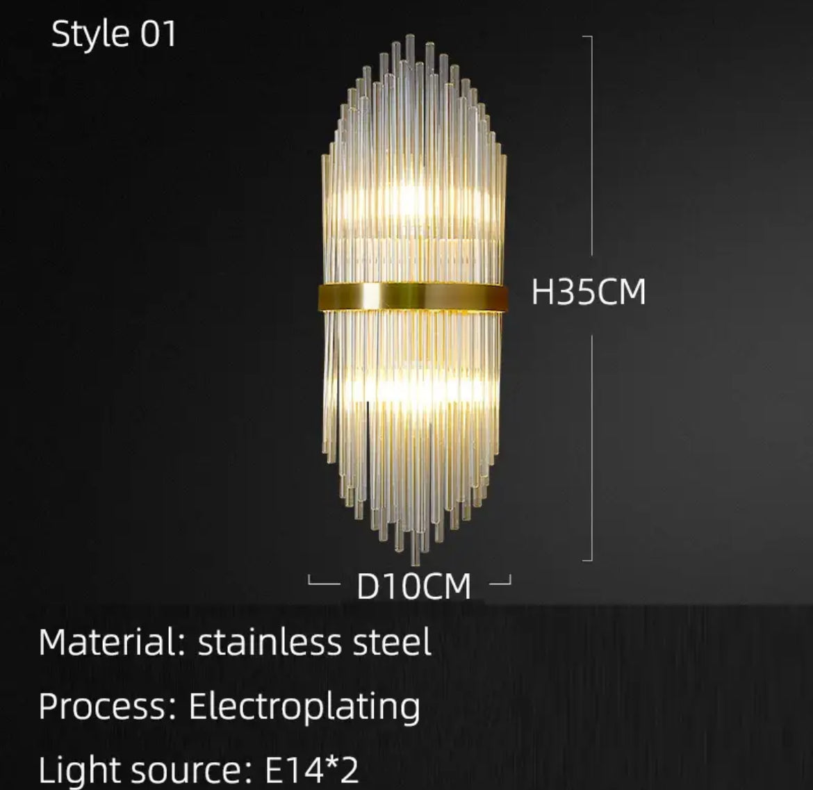 Stainless steel wall light