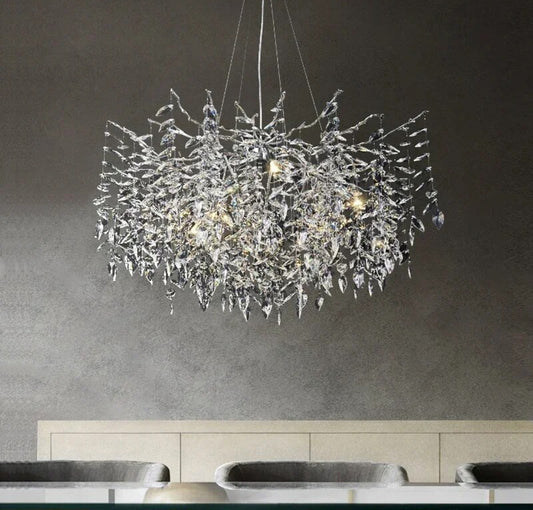 Crystal chrome chandelier