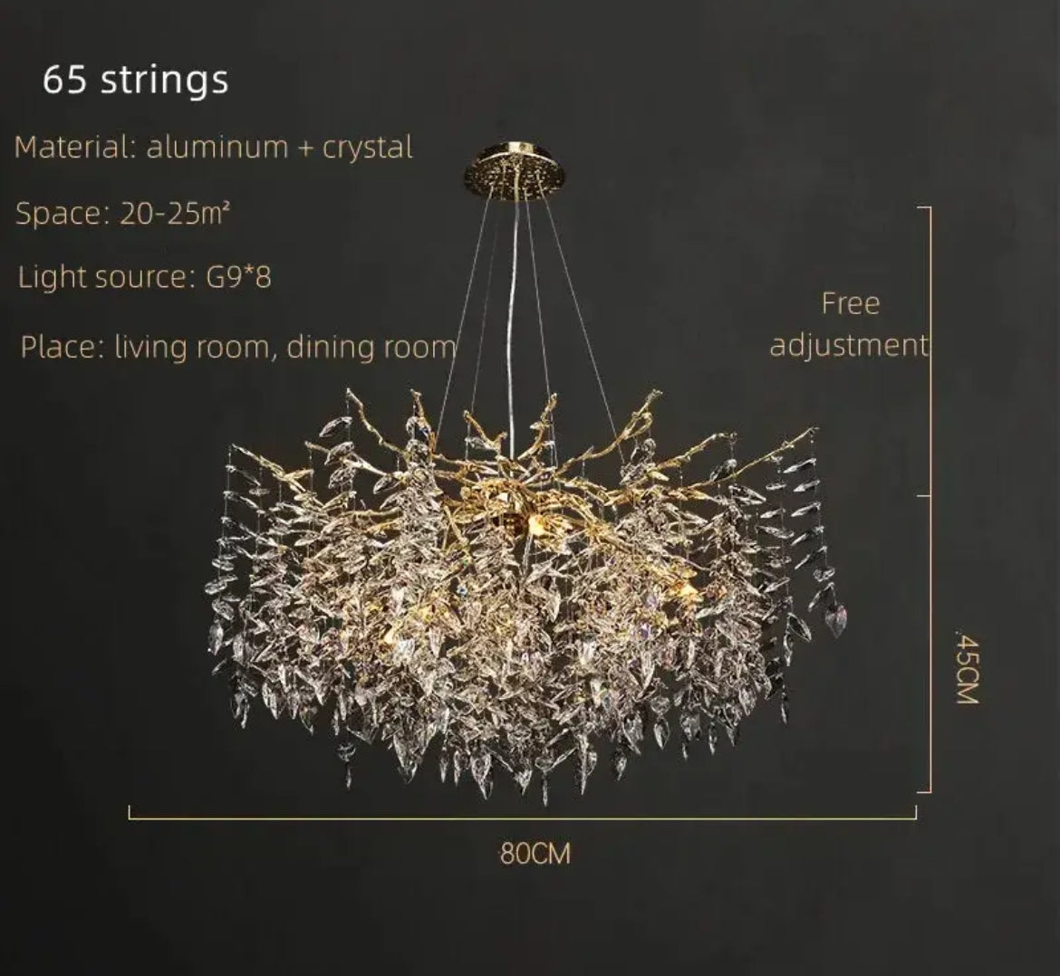 Crystal chrome chandelier